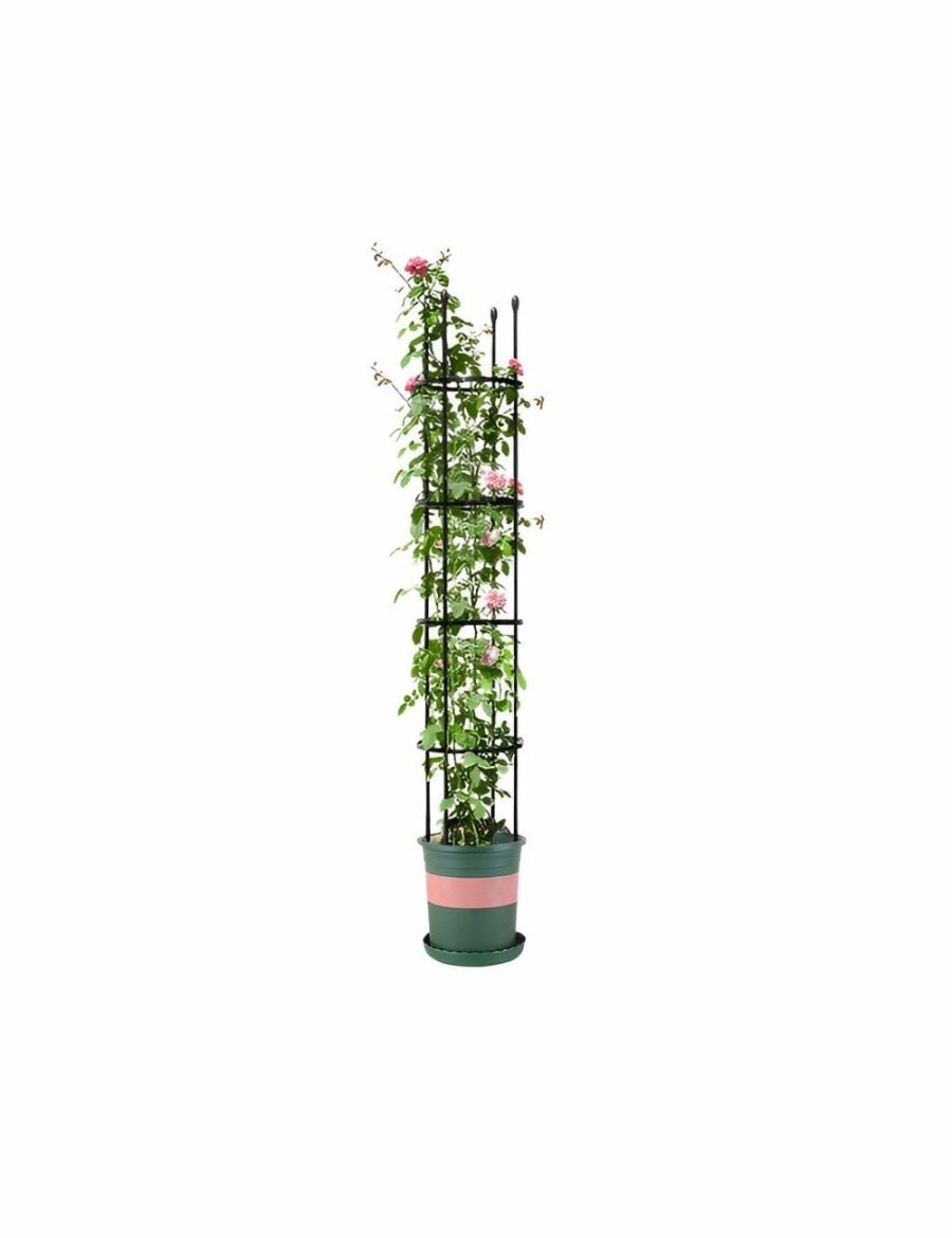 Outdoors Soga Garden Decor | Soga 163Cm 4-Bar Plant Frame Stand Trellis Vegetable Flower Herbs Outdoor Vine Support Garden Rack With Rings