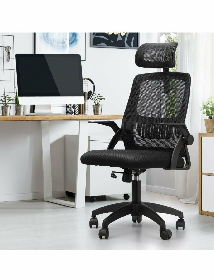 Home And Lifestyle Oikiture Office Chairs | Oikiture Mesh Office Chair Executive Fabric Gaming Seat Racing Tilt Computer