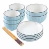 Home And Lifestyle Soga Dinnerware | Soga Blue Japanese Style Ceramic Dinnerware Crockery Soup Bowl Plate Server Kitchen Home Decor Set Of 12