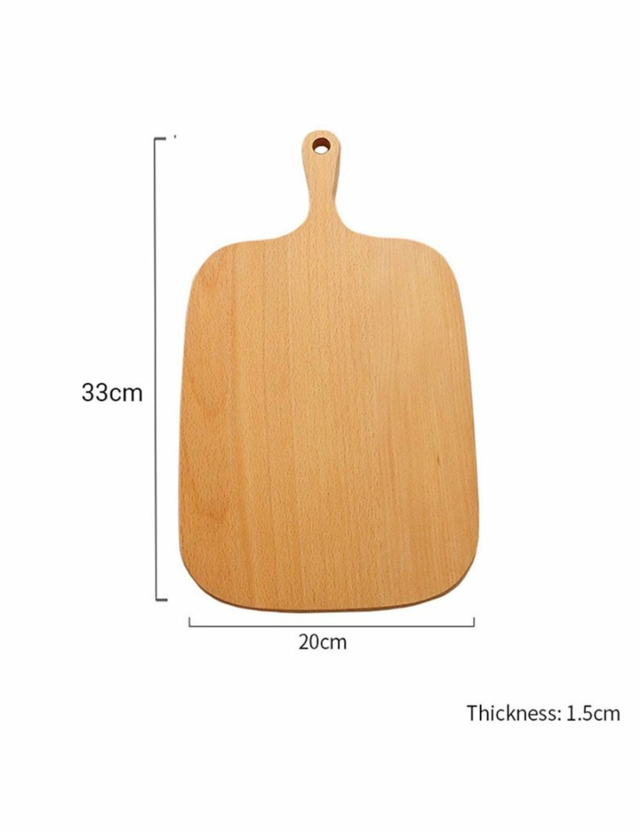 Home And Lifestyle Soga Food Preparation | Soga 2X 33Cm Brown Rectangle Wooden Serving Tray Chopping Board Paddle With Handle Home Decor