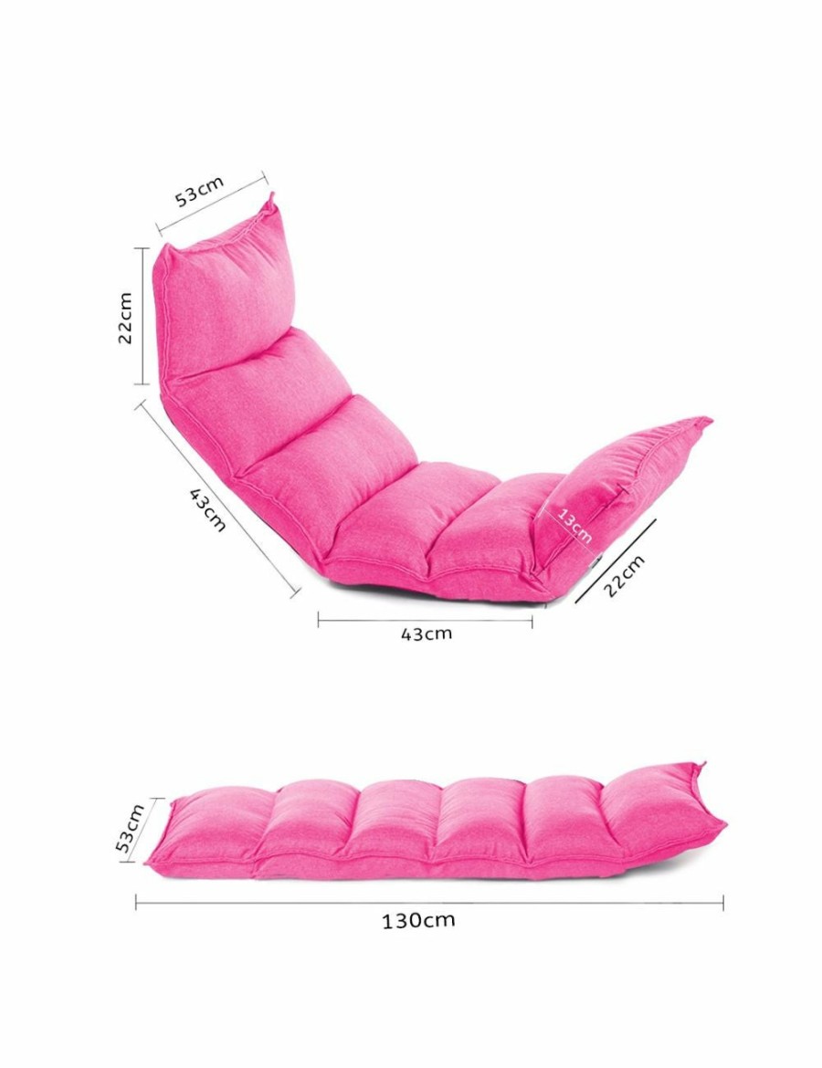 Home And Lifestyle Soga Recliners | Soga Foldable Tatami Floor Sofa Bed Meditation Lounge Chair Recliner Lazy Couch Pink