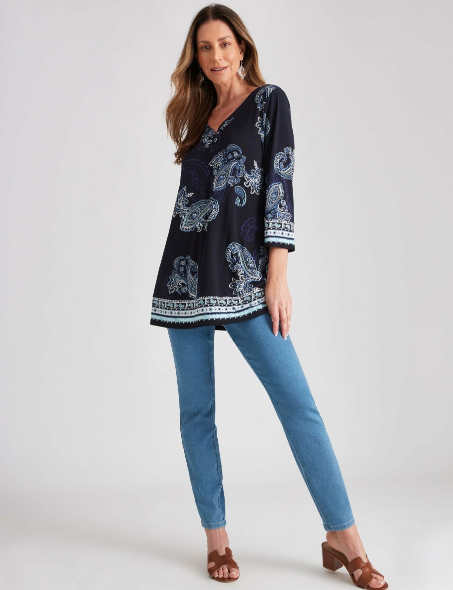 Women Millers Tunics | Millers 3/4 Sleeve Printed Tunic Top