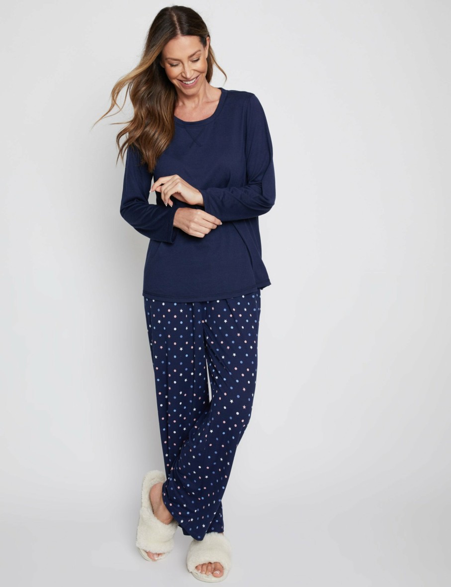 Women Millers Pyjamas | Millers Long Sleeve Crew Neck Pj Top