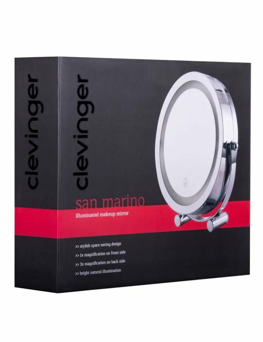 Beauty CLEVINGER | Clevinger 20Cm San Marino Led Illuminated Cosmetic Makeup Mirror Magnifying Slv