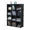 Home And Lifestyle Soga Bedroom Storage | Soga 4 Tier 12-Cube Black Portable Wardrobe Divide-Grid Modular Storage Organiser Foldable Closet