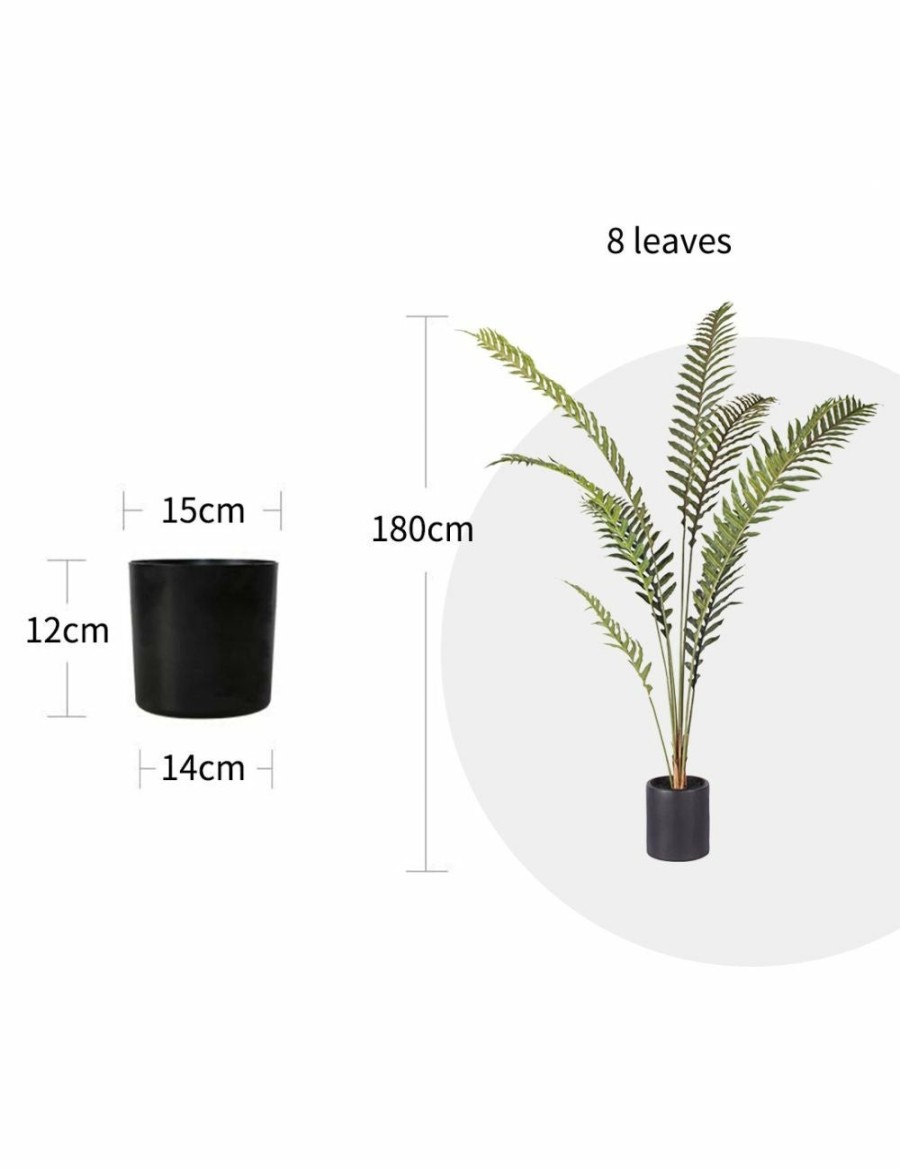 Home And Lifestyle Soga Artifical Plants | Soga 180Cm Artificial Green Rogue Hares Foot Fern Tree Fake Tropical Indoor Plant Home Office Decor