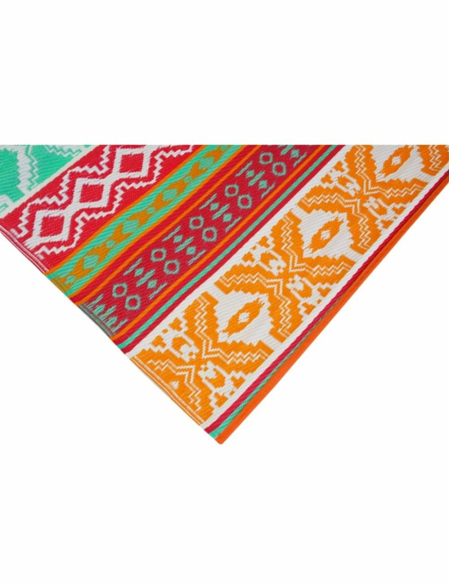 Home And Lifestyle Rug Club Rugs | Vibrant & Reversible Outdoor/Indoor Mats - Chatai-2640-Orange Multi