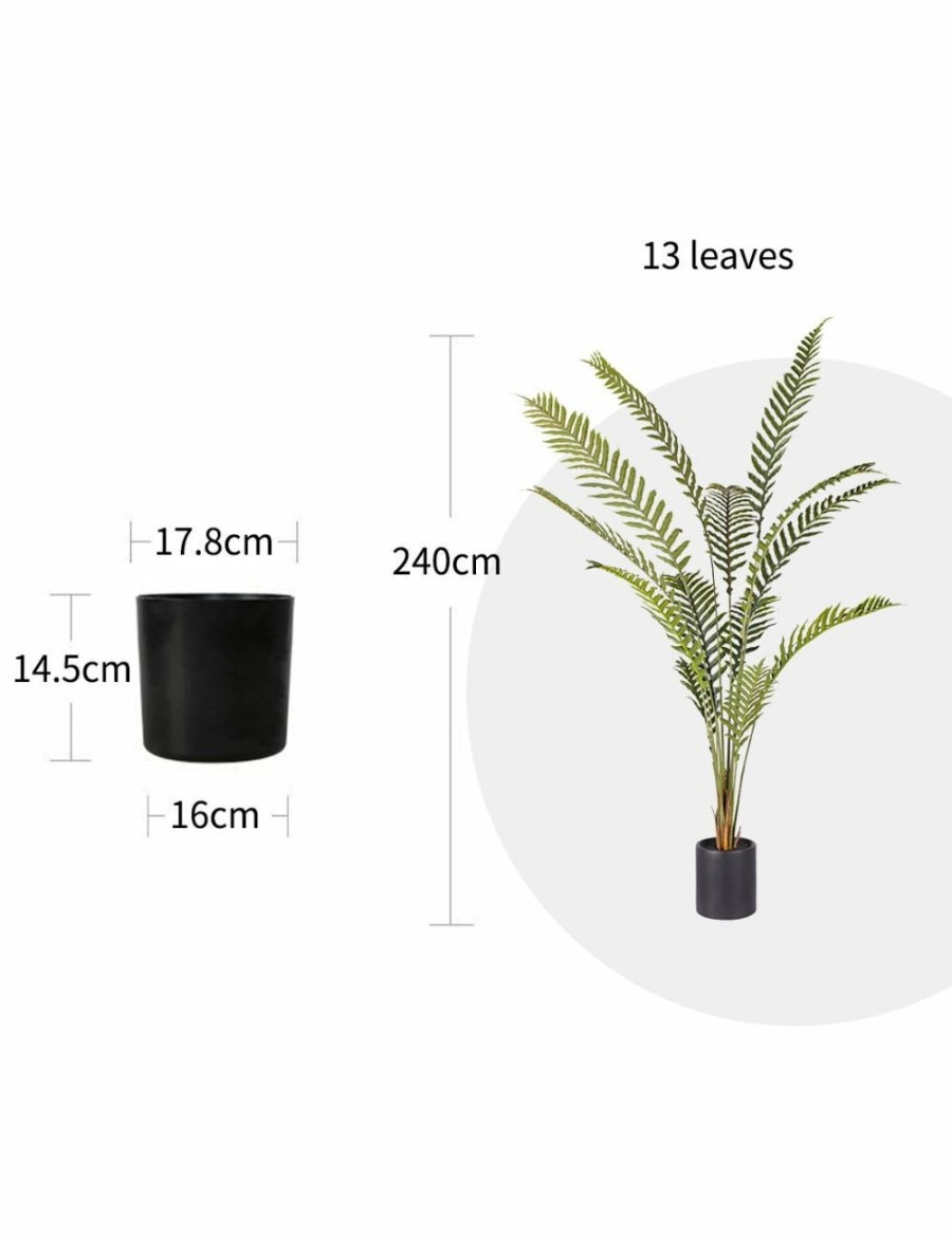 Home And Lifestyle Soga Artifical Plants | Soga 240Cm Artificial Green Rogue Hares Foot Fern Tree Fake Tropical Indoor Plant Home Office Decor