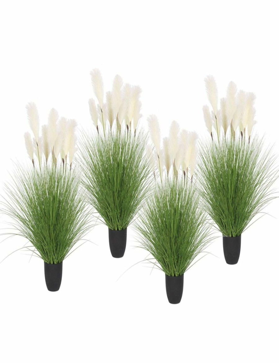 Home And Lifestyle Soga Artifical Plants | Soga 4X 137Cm Green Artificial Indoor Potted Bulrush Grass Tree Fake Plant Simulation Decorative