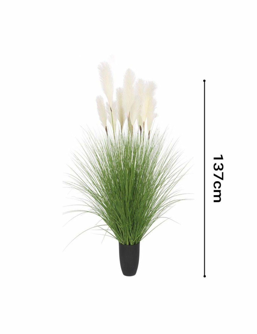 Home And Lifestyle Soga Artifical Plants | Soga 4X 137Cm Green Artificial Indoor Potted Bulrush Grass Tree Fake Plant Simulation Decorative