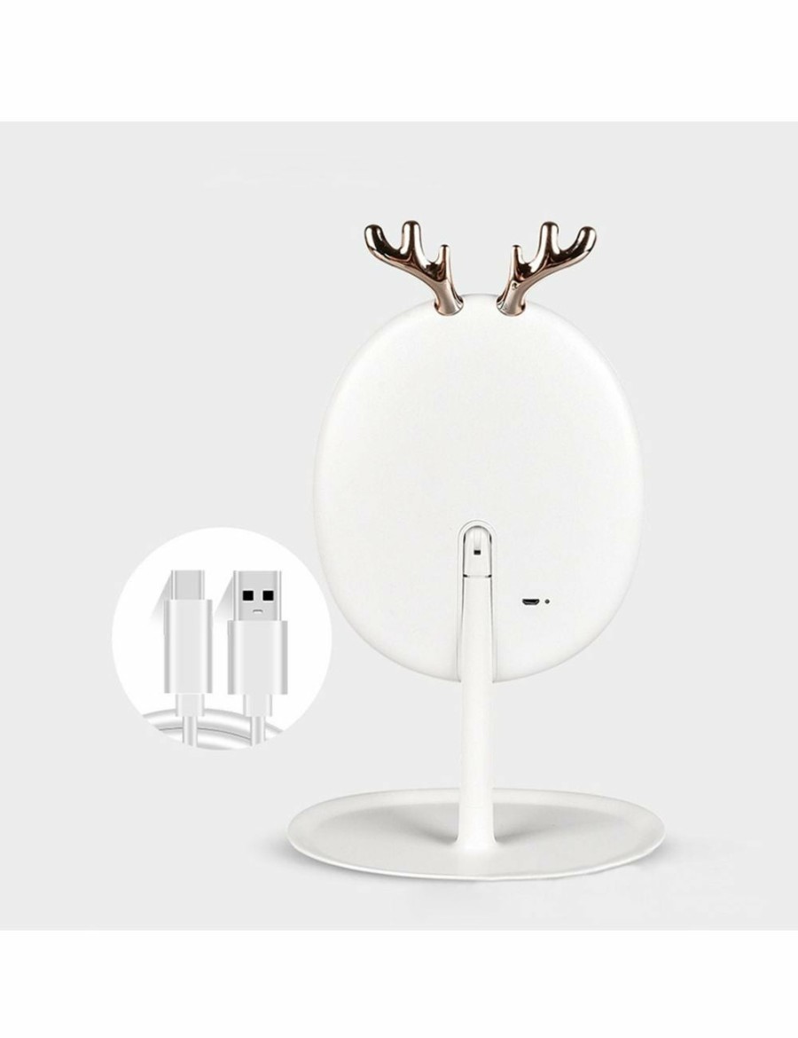 Beauty Soga | Soga 2X White Antler Led Light Makeup Mirror Tabletop Vanity Home Decor