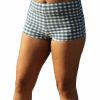 Women LaSculpte Swim Shorts | Gingham Boyleg Bikini Bottom Denim - 8