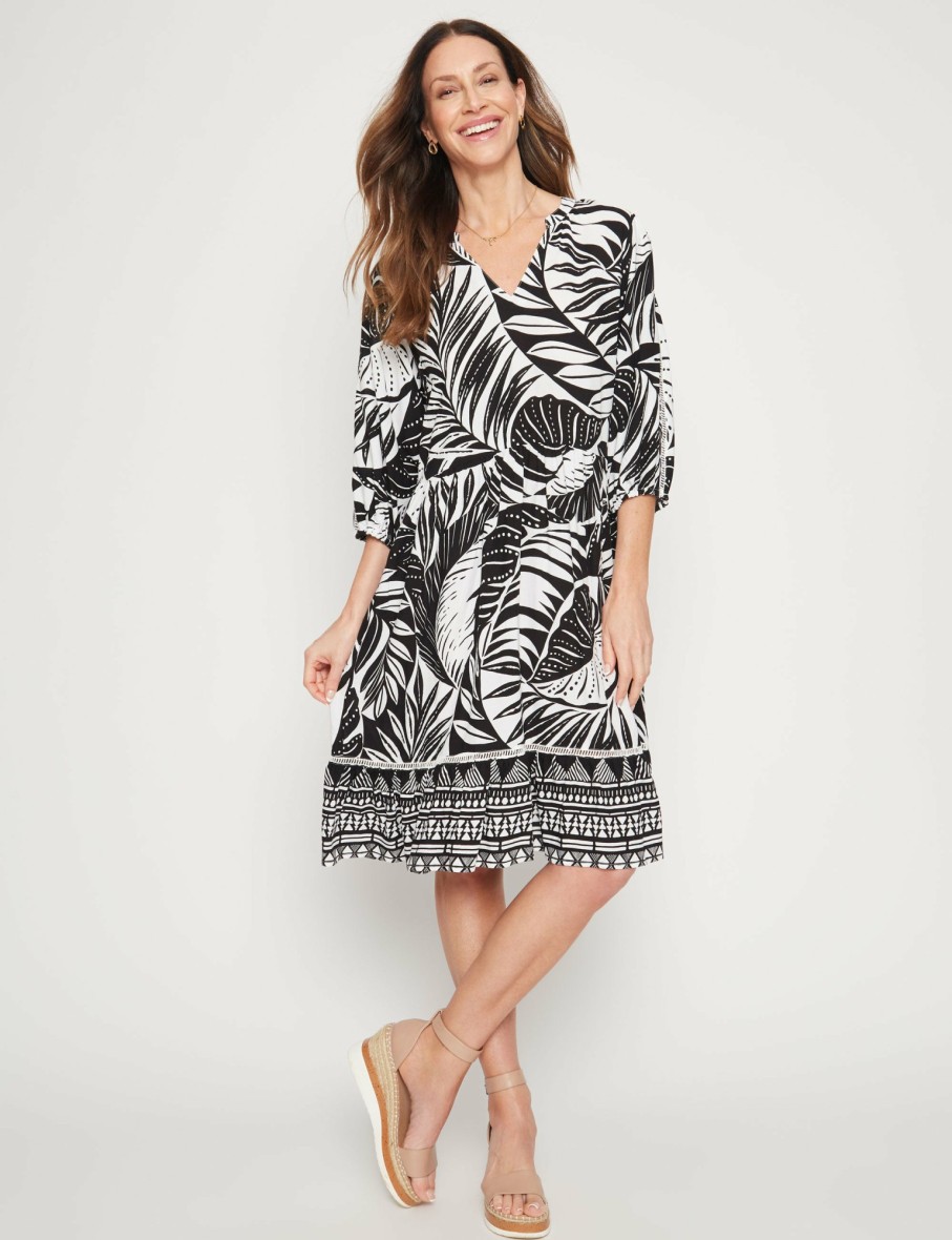 Women Millers Midi Dresses | Millers 3/4 Sleeve Tiered Midi Dress