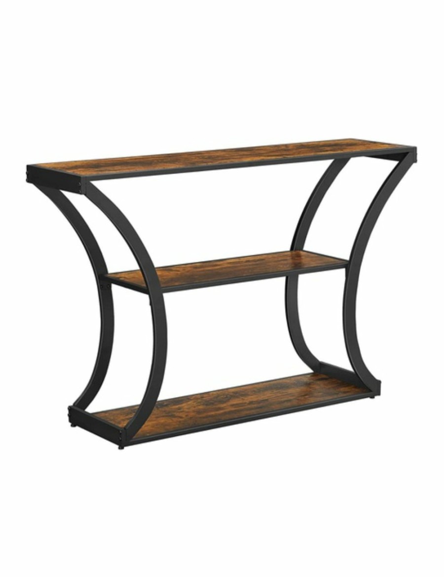 Home And Lifestyle VASAGLE Hallway Furniture | Vasagle Console Table With Curved Frames With 2 Open Shelves Brown And Black