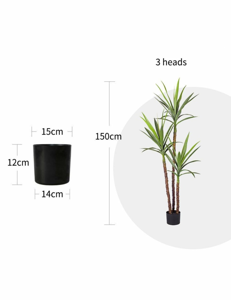 Home And Lifestyle Soga Artifical Plants | Soga 4X 150Cm Artificial Natural Green Dracaena Yucca Tree Fake Tropical Indoor Plant Home Office Decor