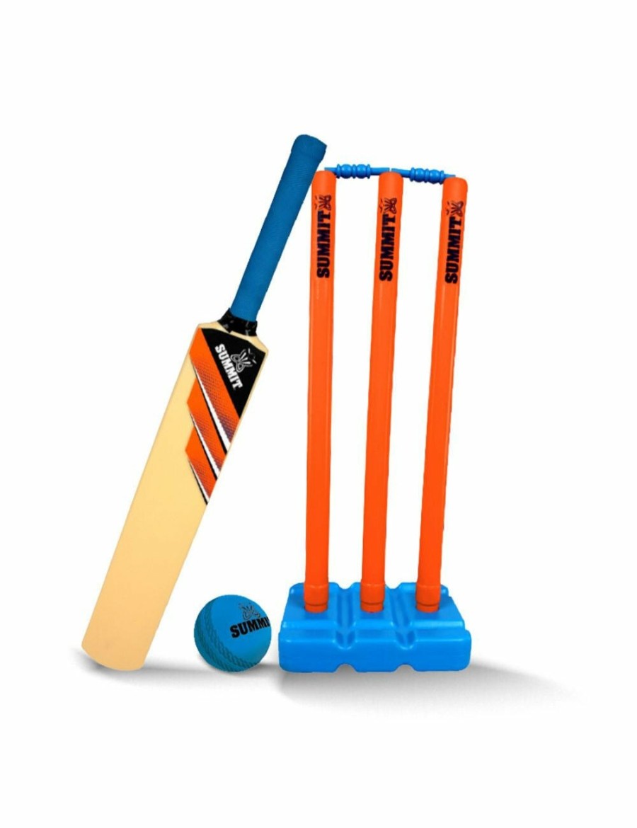 Sport & Fitness KG Electronics Cricket | Summit Global Summit Kid Plastic Cricket Set W/3 Stumps/Base/Bat/Ball - Junior