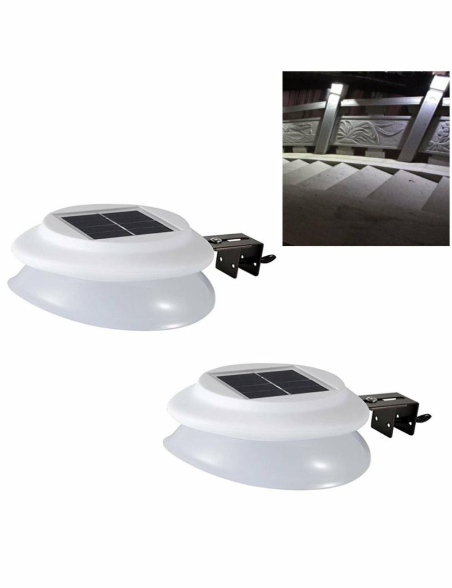 Home And Lifestyle ICB Smart Lighting | Outdoor Solar Gutter Led Lights - Sun Power Smart Solar Gutter Night Utility Security Light - 2Packs