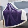 Home And Lifestyle Ramesses Blankets | Ramesses Micro Fleece Sherpa Throw Twin Pack-Purple