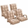 Home And Lifestyle Soga Recliners | Soga 4X Foldable Lounge Cushion Adjustable Floor Lazy Recliner Chair With Armrest Khaki