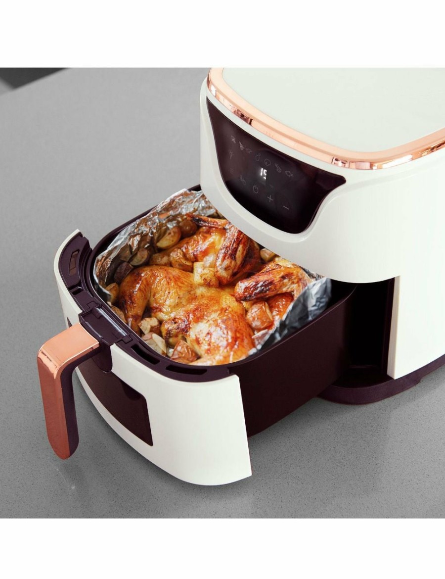 Home And Lifestyle Kitchen Couture Appliances | Kitchen Couture 6L Clear View Air Fryer - White / Rose