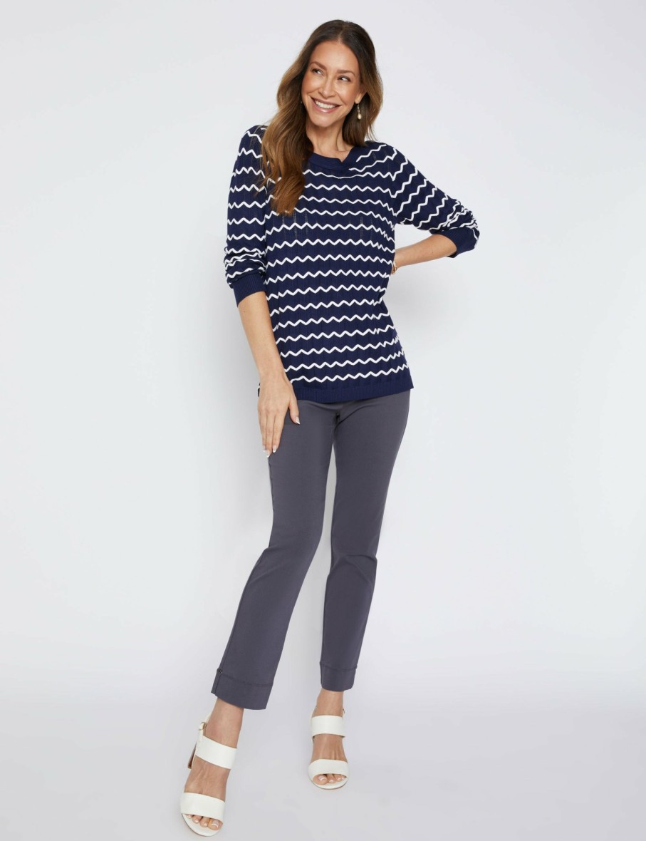 Women Millers Jumpers | Millers Long Sleeve Self Stripe Textured Jumper