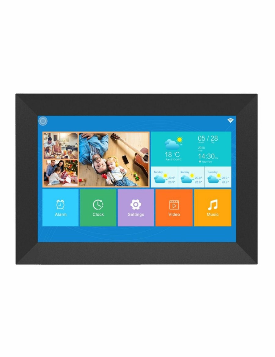 Home And Lifestyle TODO Photo Frames | 10.1" Wifi Digital Photo Frame Mobile App 16Gb Memory Touch Screen Multimedia Player Black