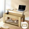 Home And Lifestyle Oikiture Coffee & Side Tables | Oikiture Coffee Table Lift Up Top Modern Tables Hidden Book Storage Natural