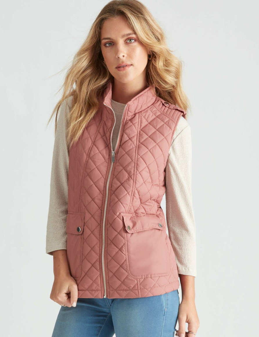 Women Rockmans Puffers | Rockmans Utility Gilet Vest