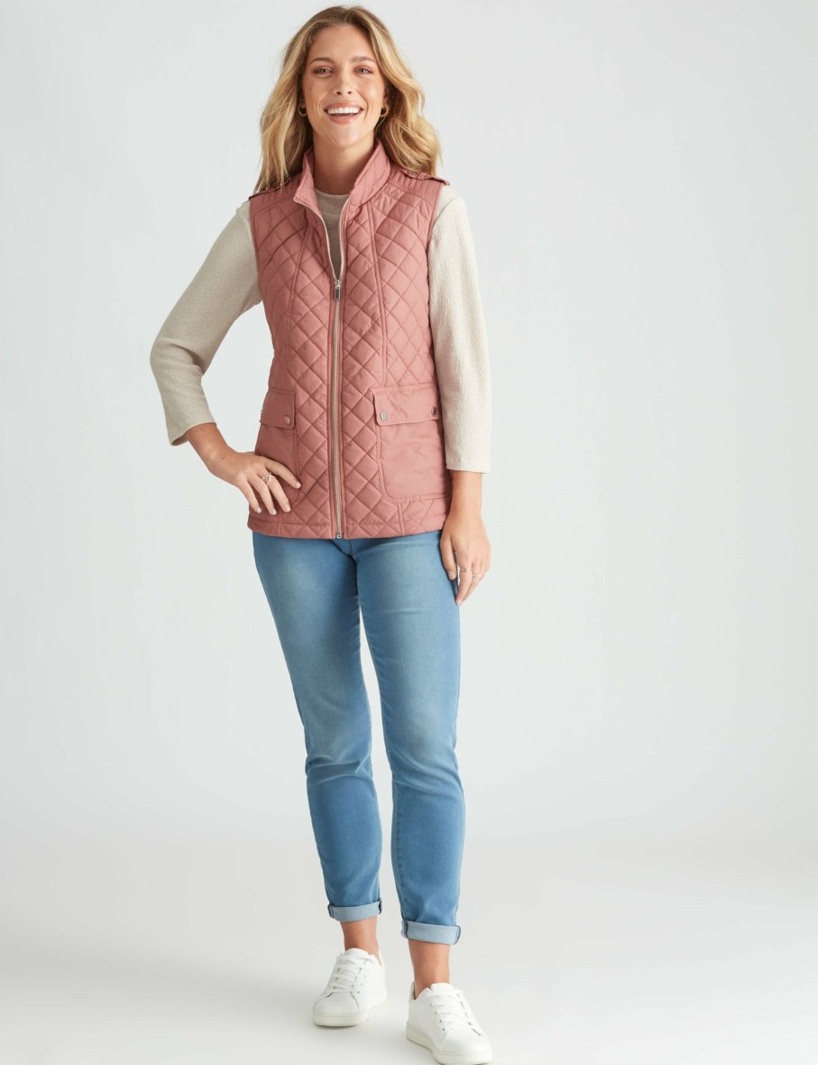 Women Rockmans Puffers | Rockmans Utility Gilet Vest