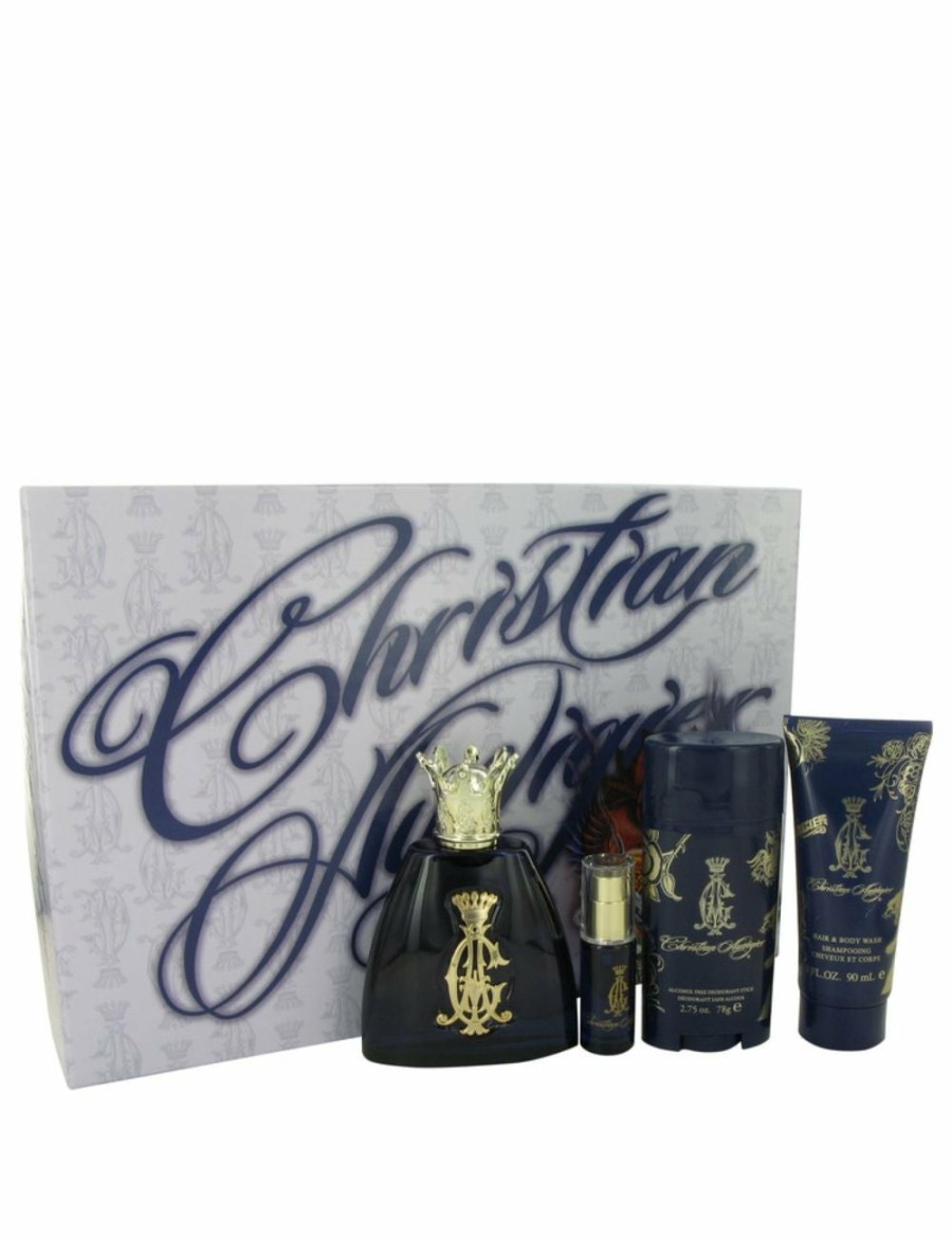 Beauty Christian Audigier | Christian Audigier Gift Set By Christian Audigier 3.4 Oz Eau De Toilette Spray + .25 Oz Min Edt + 3 Oz Body Wash + 2.75 Deodorant Stickml