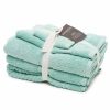 Home And Lifestyle SHERATON LUXURY Face Washers | 5Pc Sheraton Luxury Egyptian Cotton Towel Pack Face Washer Hand/Mat Frosted Mint