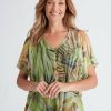 Women Millers Kaftans | Millers Mesh Overlay Top With Tie Front And Necklace