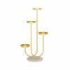 Home And Lifestyle Soga Pots & Planers | Soga U Shaped Plant Stand Round Flower Pot Tray Living Room Balcony Display Gold Metal Decorative Shelf