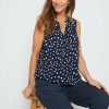 Women Millers Singlets & Tanks | Millers Sleeveless Rayon Half Placket Shirt