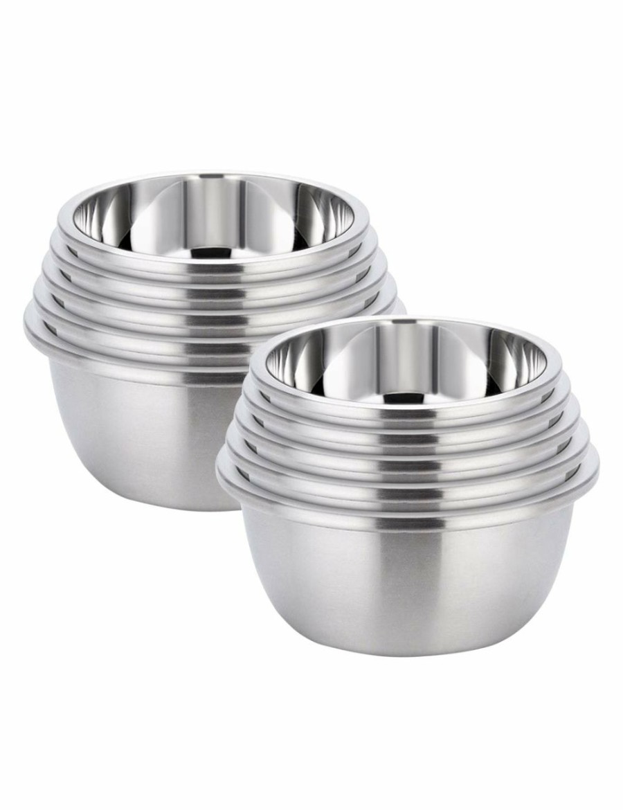 Home And Lifestyle Soga Storage & Organization | Soga 2X 5Pcs Deepen Polished Stainless Steel Stackable Baking Washing Mixing Bowls Set Food Storage Basin