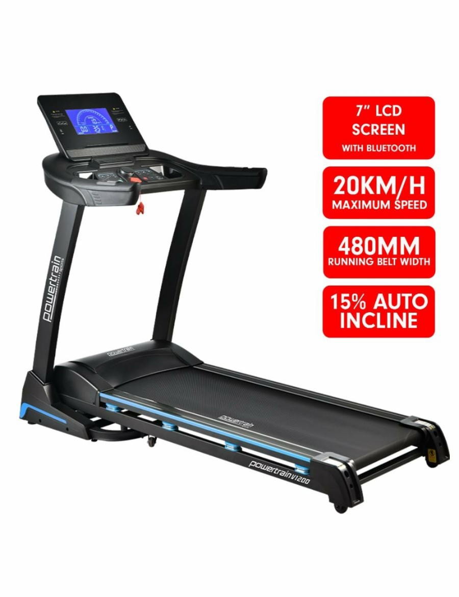 Sport & Fitness Powertrain Sports Treadmills | Powertrain V1200 Treadmill With Shock-Absorbing System