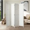 Home And Lifestyle Oikiture Room Dividers | Oikiture 4 Panel Room Divider Screen Privacy Dividers Woven Wood Folding White