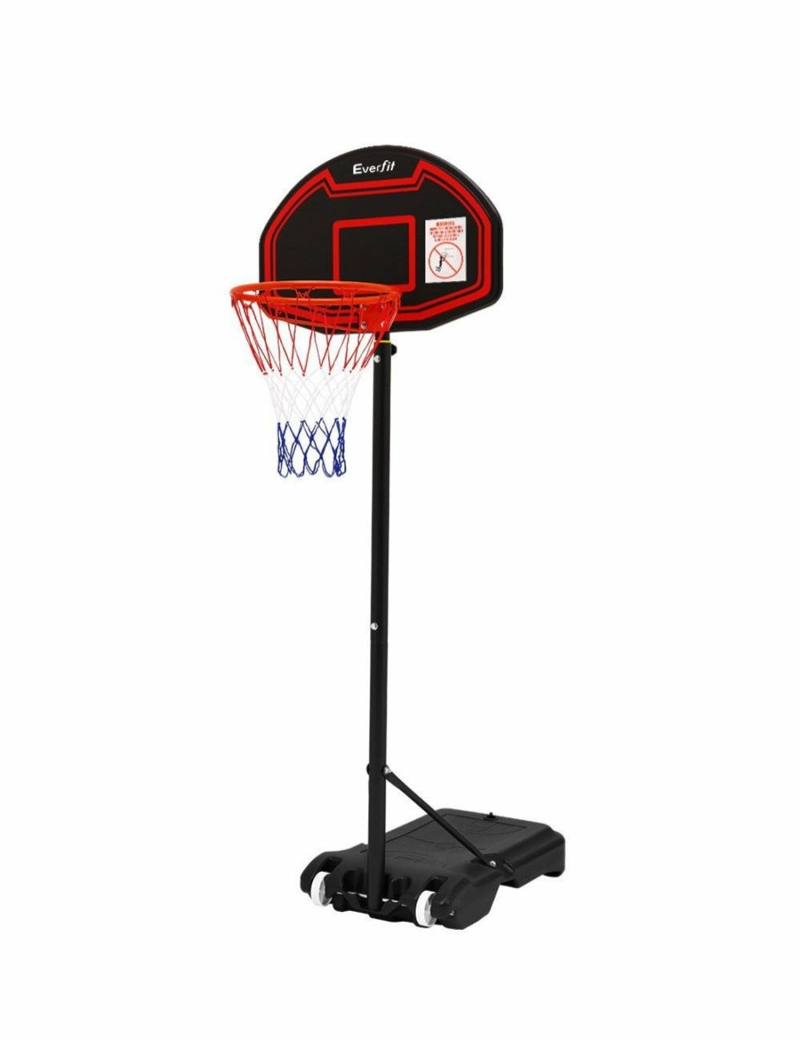 Sport & Fitness HOD Health & Home Basketball | Everfit 2.1M Adjustable Portable Basketball Stand Hoop System Rim Black - One Size