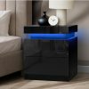 Home And Lifestyle Oikiture Bedside Tables | Oikiture Bedside Table Rgb Led Nightstand Cabinet 2 Drawers Side Table Furniture