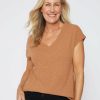 Women Millers Tees | Millers Extended Sleeve Textured V-Neck