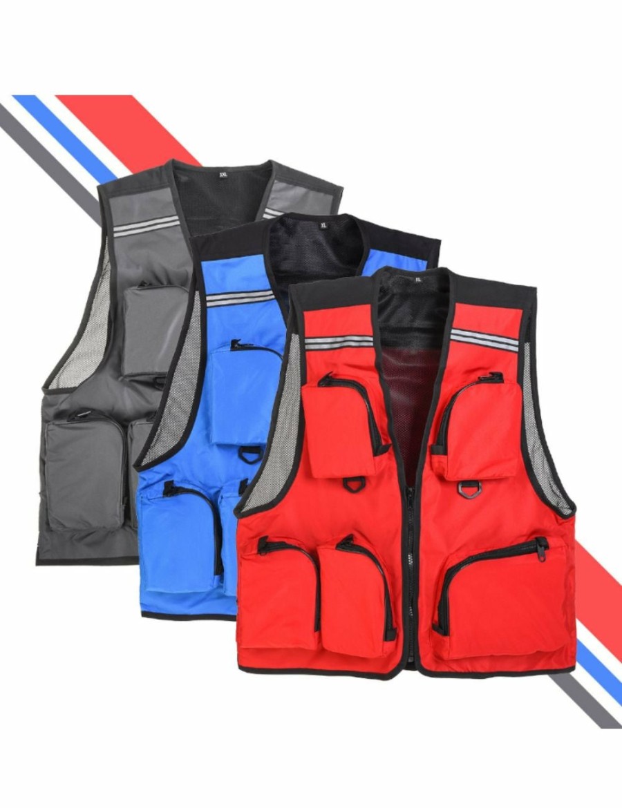 Outdoors HOD Health & Home | Outdoor Fishing Vest - Red - L