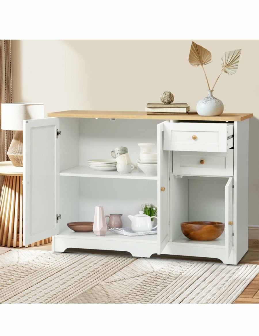 Home And Lifestyle Oikiture Storage | Oikiture Buffet Sideboard Cabinet Storage Cupboard Hallway Kitchen Drawers Table