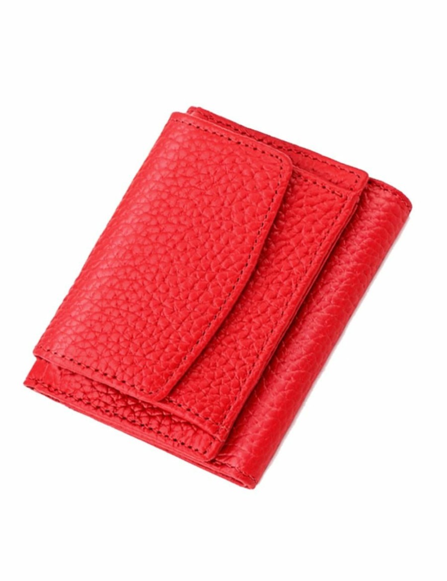 Home And Lifestyle ICB Accessories | Ladies Genuine Leather Rfid Wallet With Pocket Money - Red Red