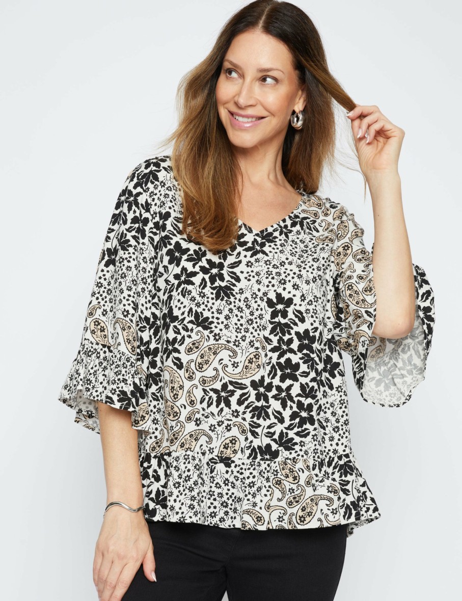 Women Millers Shirts & Blouses | Millers 3/4 Sleeve Frill Hem Blouse