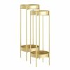 Home And Lifestyle Soga Pots & Planers | Soga 2X 2 Layer 80Cm Gold Metal Plant Stand Flower Pot Holder Corner Shelving Rack Indoor Display