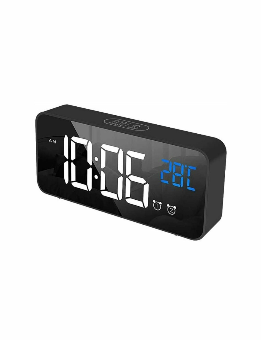 Home And Lifestyle TODO Clocks | Todo Led Digital Alarm Clock Temperature Music Alarm Usb Rechargeable - Black