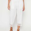 Women Millers Crops & Capris | Millers Crop Length Rib Waist Lace Hem Linen Blend Pant