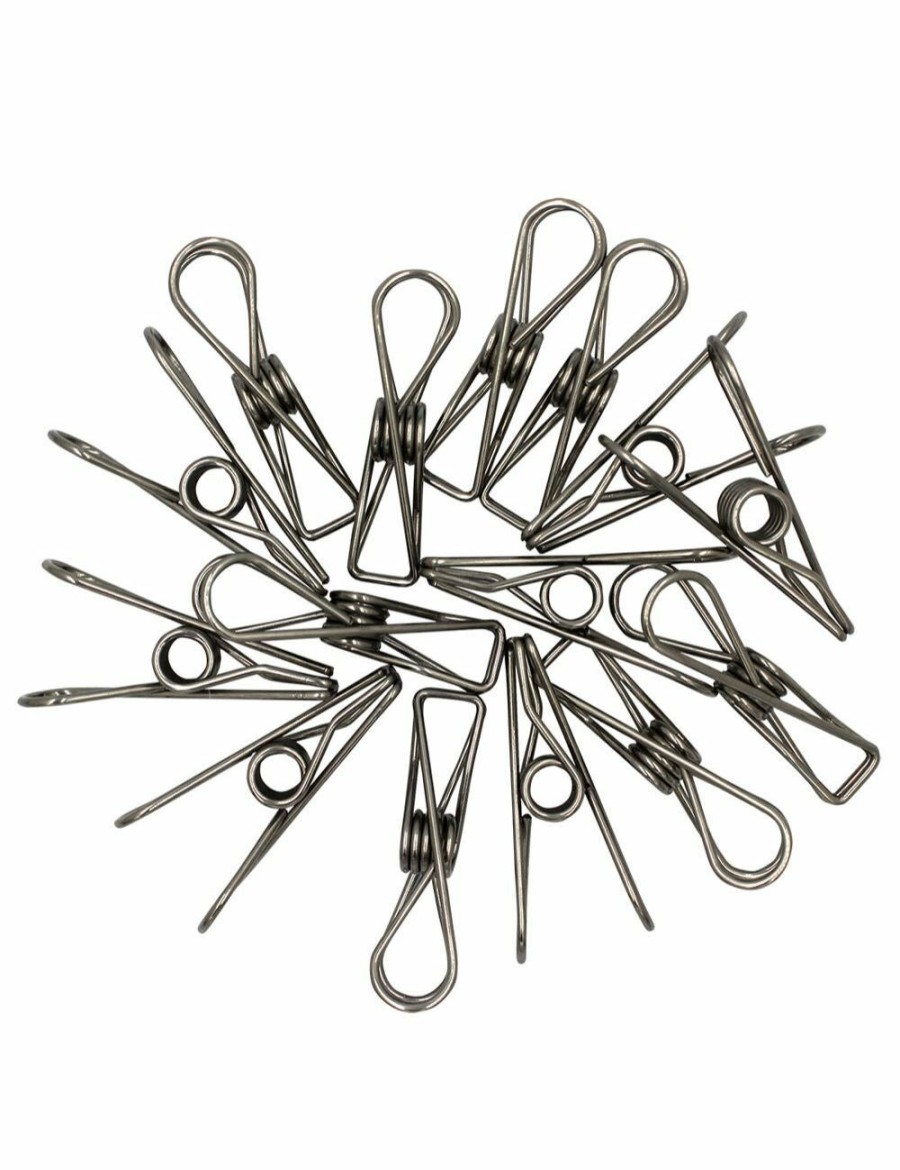 Home And Lifestyle SABCO Household Cleaning | 30Pc Sabco 11Cm Stainless Steel Clothes Pegs Laundry Hanging Pins/Clips Sil