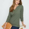 Women Millers Tees | Millers 3/4 Sleeve Ribbed T-Shirt