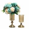 Home And Lifestyle Soga Vases & Bowls | Soga 25Cm And 28.5Cm Glass Flower Vase With Blue Flowers